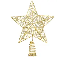 OEM Decorazione per albero di Natale, forma a stella dorata, 18x20 cm, in plastica