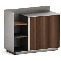 Xl Moebel Gmbh Credenza con ripiani in legno e ante scorrevoli dal design moderno
