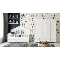JVmoebel Set completo per cameretta: lettino e armadio, colore bianco, stile scandinavo