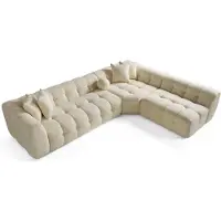 Xl Moebel Gmbh Divano ad angolo a forma di "L", beige, moderno, ideale per il soggiorno, spazioso e confortevole