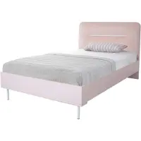 JVmoebel Letto bianco-rosa, con testiera imbottita, ideale per una camera da letto moderna per adolescenti, perfetta per una cameretta per ragazze