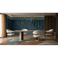 Xl Moebel Gmbh Set da pranzo con tavolo e sedie, finiture dorate, design moderno