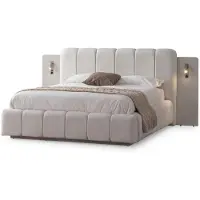 Xl Moebel Gmbh Struttura letto moderna, beige, confortevole, morbida, semplice, ergonomica, robusta