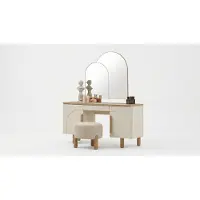 Xl Moebel Gmbh Comò con specchio, mobile contenitore laterale, specchiera moderna, tavolino da trucco elegante, consolle