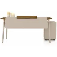 JVmoebel Scrivania da ufficio funzionale con finitura effetto legno e cassettiera