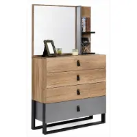 Xl Moebel Gmbh Comodino con specchio, design moderno, minimalista, confortevole, ideale per la camera da letto, spazioso, in vetro