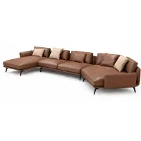 JVmoebel Divano angolare moderno a forma di L, in pelle marrone, ideale per creare un'area relax elegante e confortevole