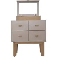Xl Moebel Gmbh Comodino beige con specchio. Comodino con cassetti, elegante