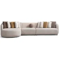 Xl Moebel Gmbh Divano ad angolo a forma di "L", color beige, stile moderno, spazioso, confortevole e comodo
