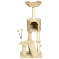 BellaFurn Albero per gatti con pali in sisal e amaca | Colore: Marrone | Dimensioni: 45x40x116 cm
