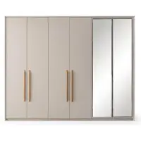 Xl Moebel Gmbh Armadio moderno, beige, dal design architettonico, spazioso, affidabile e confortevole