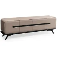 Xl Moebel Gmbh Mobile TV moderno, beige, con vetro e metallo, ideale per il soggiorno, design