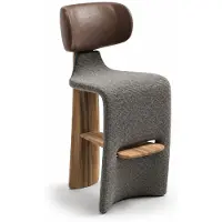 Xl Moebel Gmbh Sgabello da bar, stile moderno, grigio, marrone, legno, comodo, elegante, confortevole, alto