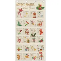 Dripio Calendario dell'Avvento in tessuto, con 24 scomparti, dimensioni 120x60 cm