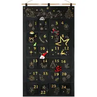 Dripio Calendario dell'Avvento da riempire personalmente, nero e oro, composto da 50 elementi, riutilizzabile
