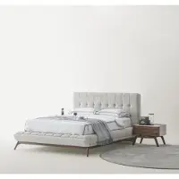 Xl Moebel Gmbh Mobili: Letto, comodini, set moderno, grigio chiaro, marrone, design elegante