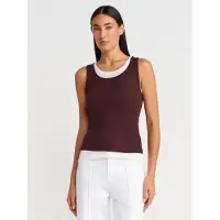 Dilvin Top in maglia borgogna / bianco