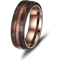 MARRYA Anello 'Ehering CB-08 Carbon-Bronze' marrone sfumato