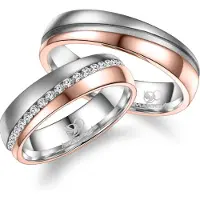 MARRYA Anello 'ES-33 Ehering aus Edelstahl - Silberfarben & Rosé' oro rosé