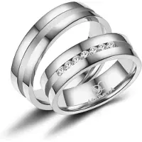 MARRYA Anello 'ES-08 Ehering aus Edelstahl - Silberfarben' grigio argento