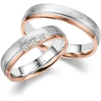 MARRYA Anello 'ES-34 Ehering aus Edelstahl - Silberfarben & Rosé' oro rosé
