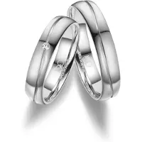 MARRYA Anello 'ES-17 Ehering aus Edelstahl - Silberfarben' grigio argento