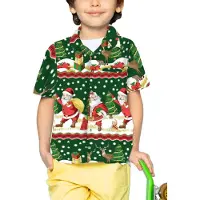King Kameha Camicia 'Christmas Border Print' verde