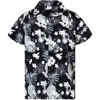 King Kameha Camicia 'Pineapple Flowers' grigio scuro