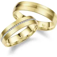 MARRYA Anello 'ES-27 Ehering aus Edelstahl - Gold plattiert' giallo oro