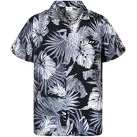 King Kameha Camicia 'Pineapple Leaves' grigio