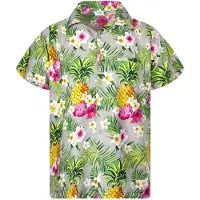 King Kameha Camicia 'Pineapple Flowers' grigio