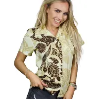 King Kameha Camicia da donna 'Maori Wedding' beige