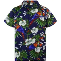 King Kameha Camicia 'Cherryparrot' navy
