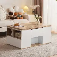 Kein Hersteller Tavolino, versatile, multifunzionale, il piano del tavolo si apre per creare due superfici, grande capacità, ideale per il soggiorno, l'ufficio, come tavolo da pranzo o per attività ricreative