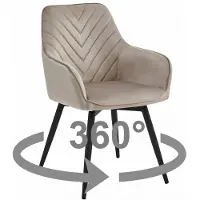 Kendra Home Sedia girevole Nana360 in velluto beige scuro
