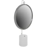 Kendra Home Specchio da tavolo Eleganca in metallo bianco e argento