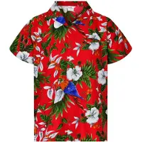 King Kameha Camicia 'Cherryparrot' rosso