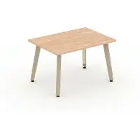 JVmoebel Tavolino rettangolare, aspetto legno, con gambe in metallo robuste, design moderno