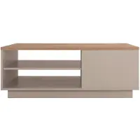 Xl Moebel Gmbh Tavolino rettangolare in legno color beige, ideale per il soggiorno, dal design lussuoso