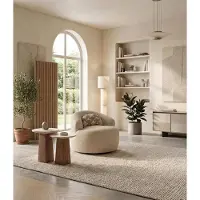 Xl Moebel Gmbh Tavolino ausiliario moderno, beige e marrone, elegante, forma rotonda