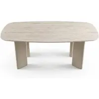Xl Moebel Gmbh Tavolino da caffè moderno, legno color beige, design ovale, ideale per il soggiorno