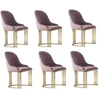 Xl Moebel Gmbh Set di 6 sedie, colore rosa, stile moderno, confortevoli, eleganti, lussuose