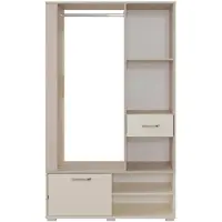 Xl Moebel Gmbh Grucce per abiti beige, armadio in legno, mobili moderni per l'ingresso