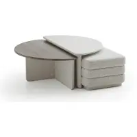 Xl Moebel Gmbh Tavolino beige, poggiapiedi, tavolino da salotto, tavolino da divano, mobili per il soggiorno