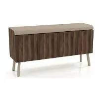 Xl Moebel Gmbh Mobile bar moderno con finitura effetto legno, dotato di ante ed eleganti gambe