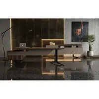 Xl Moebel Gmbh Set di mobili da ufficio eleganti: scrivania in legno, mobiletto laterale, design