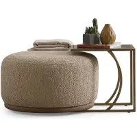 Xl Moebel Gmbh Tavolino da caffè beige, per soggiorno, forma quadrata, design moderno, confortevole