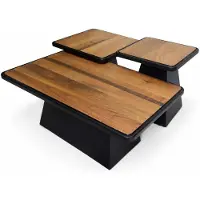 Xl Moebel Gmbh Tavolino da caffè moderno, bicolore, dal design minimalista, geometrico e ispirato a elementi tettonici