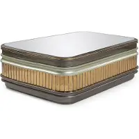 Xl Moebel Gmbh Tavolino da caffè grigio e oro, design moderno, ideale per il soggiorno, elegante, in metallo