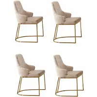 Xl Moebel Gmbh 4 sedie, colore beige, stile moderno, confortevoli, minimaliste, semplici